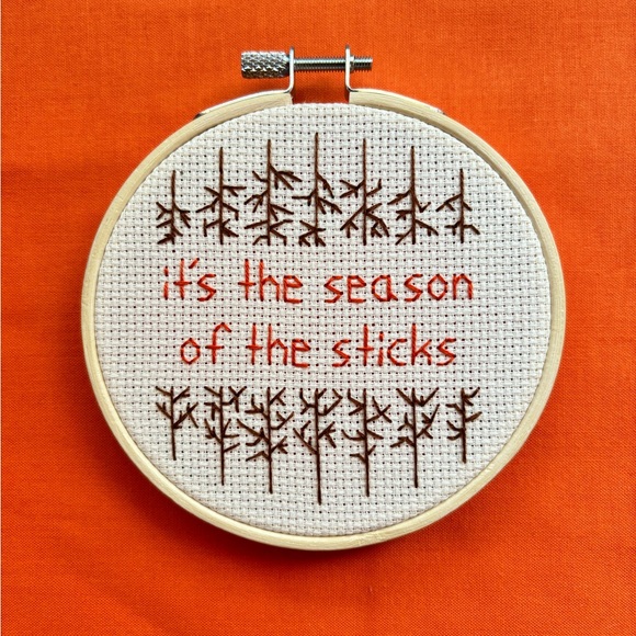 Noah Kahan “Stick Season” Lyrics 4-Inch Wooden-Framed Cross Stitch - Picture 5 of 6